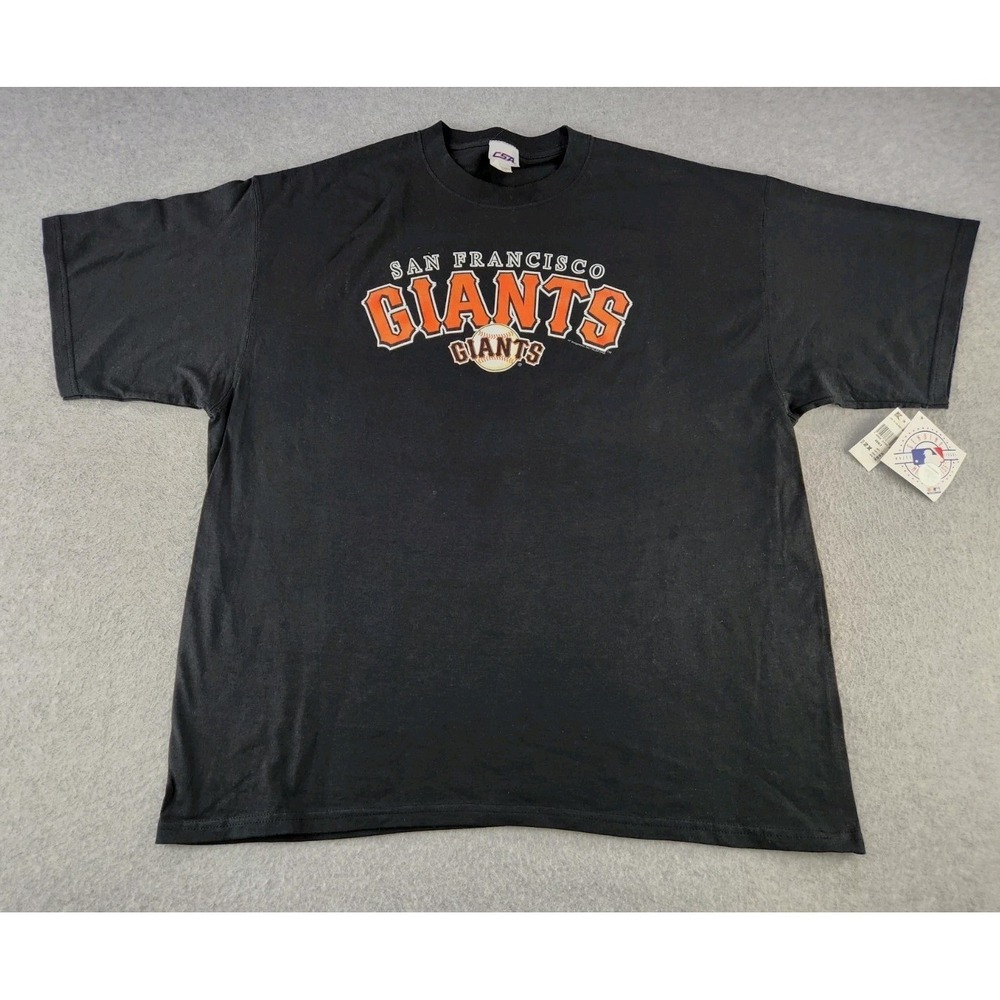 Vintage San Francisco Giants T-shirt Black Baseball Tee‎ Short Sleeve Mens 2XL